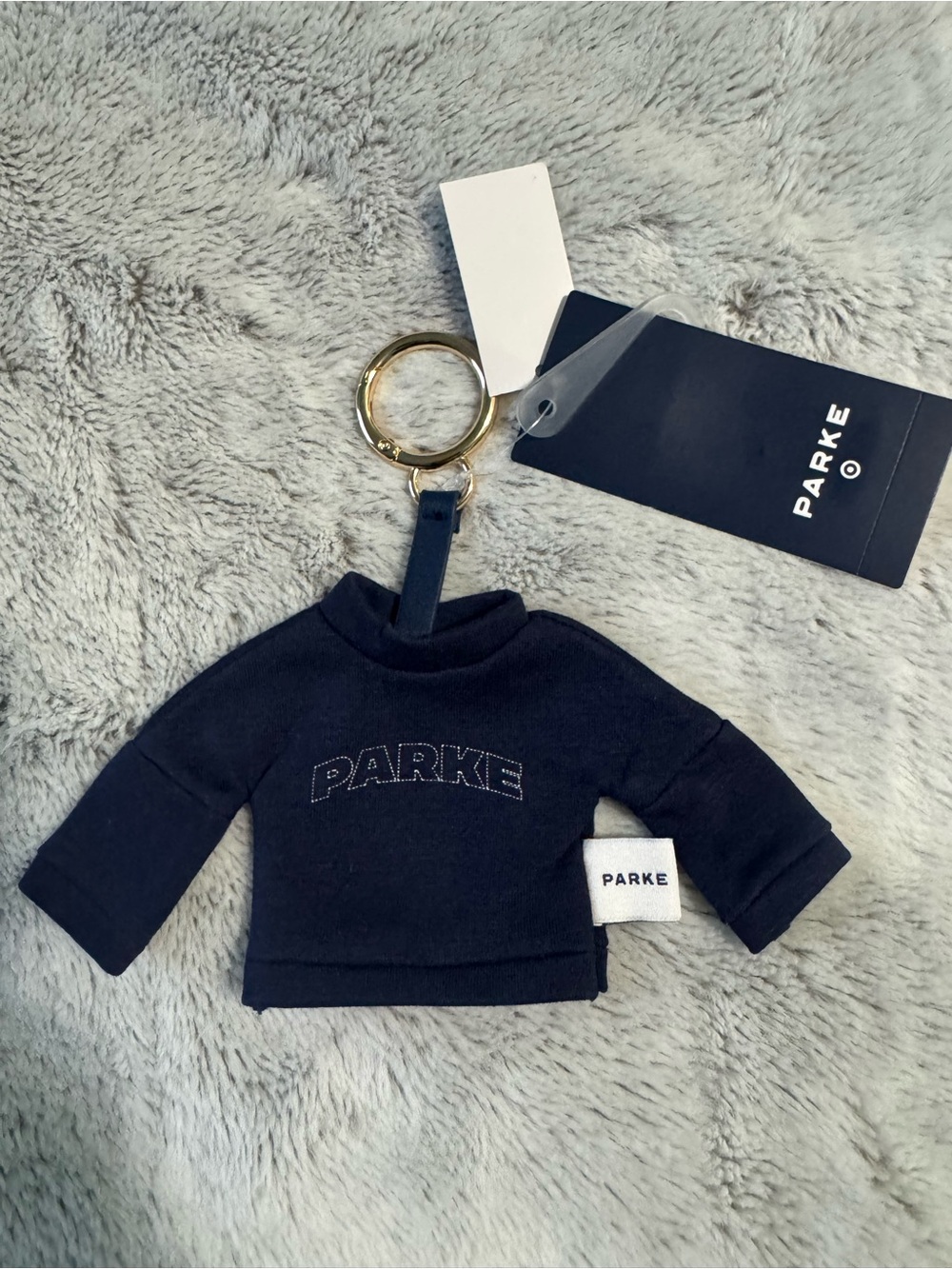 Parke 🎯 Navy Mini Sweatshirt Keychain